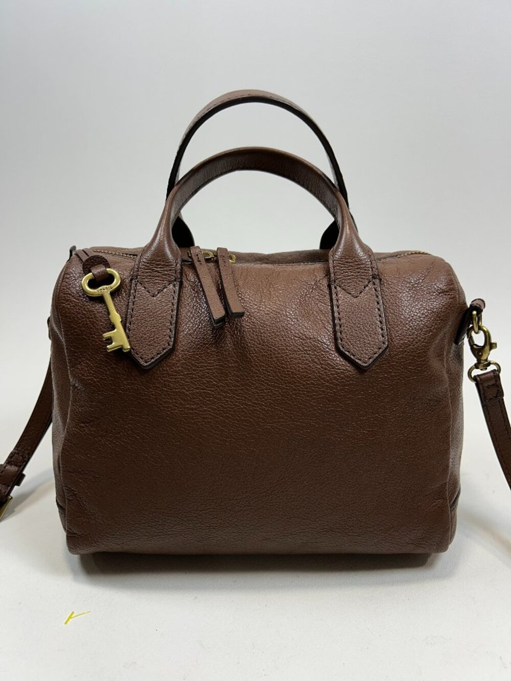 FOSSIL Rachel Crossbody/Satchel Brown Leather Handbag $195